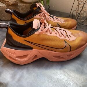 Nike Women's Pink and Orange/Gold Platform Sneakers